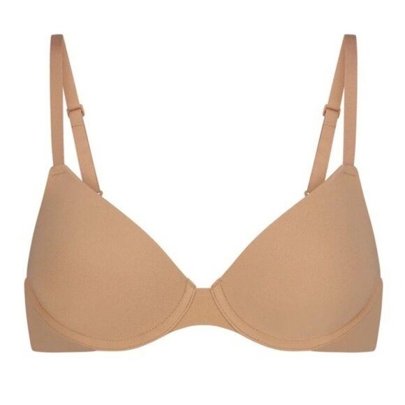 Skims 38DDD Fits everybody tshirt demi bra Ochre Tan Brown NWT - Picture 3 of 6
